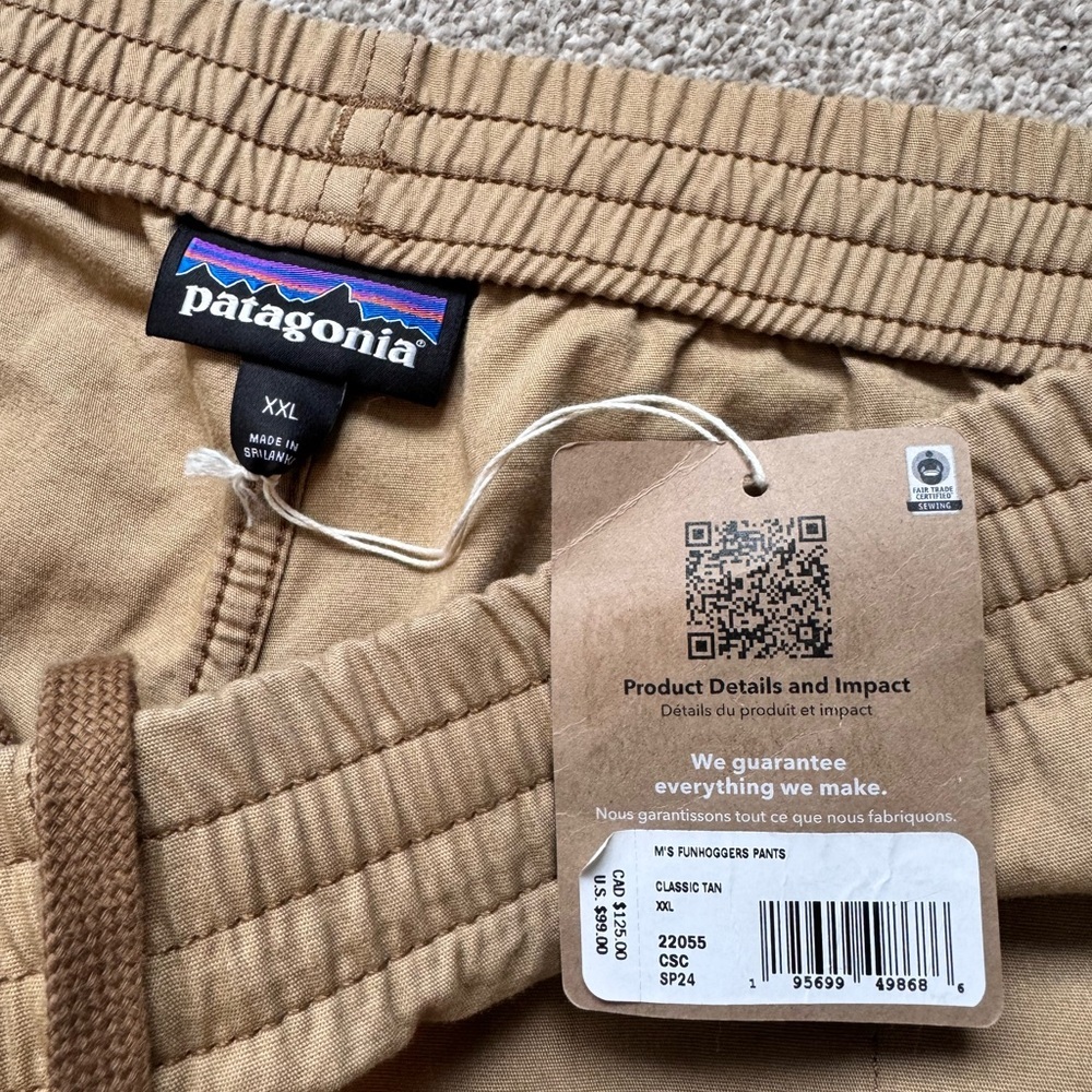 NWT Mens Patagonia M’s Funhoggers Outdoor Casual Pants Size XXL NEW